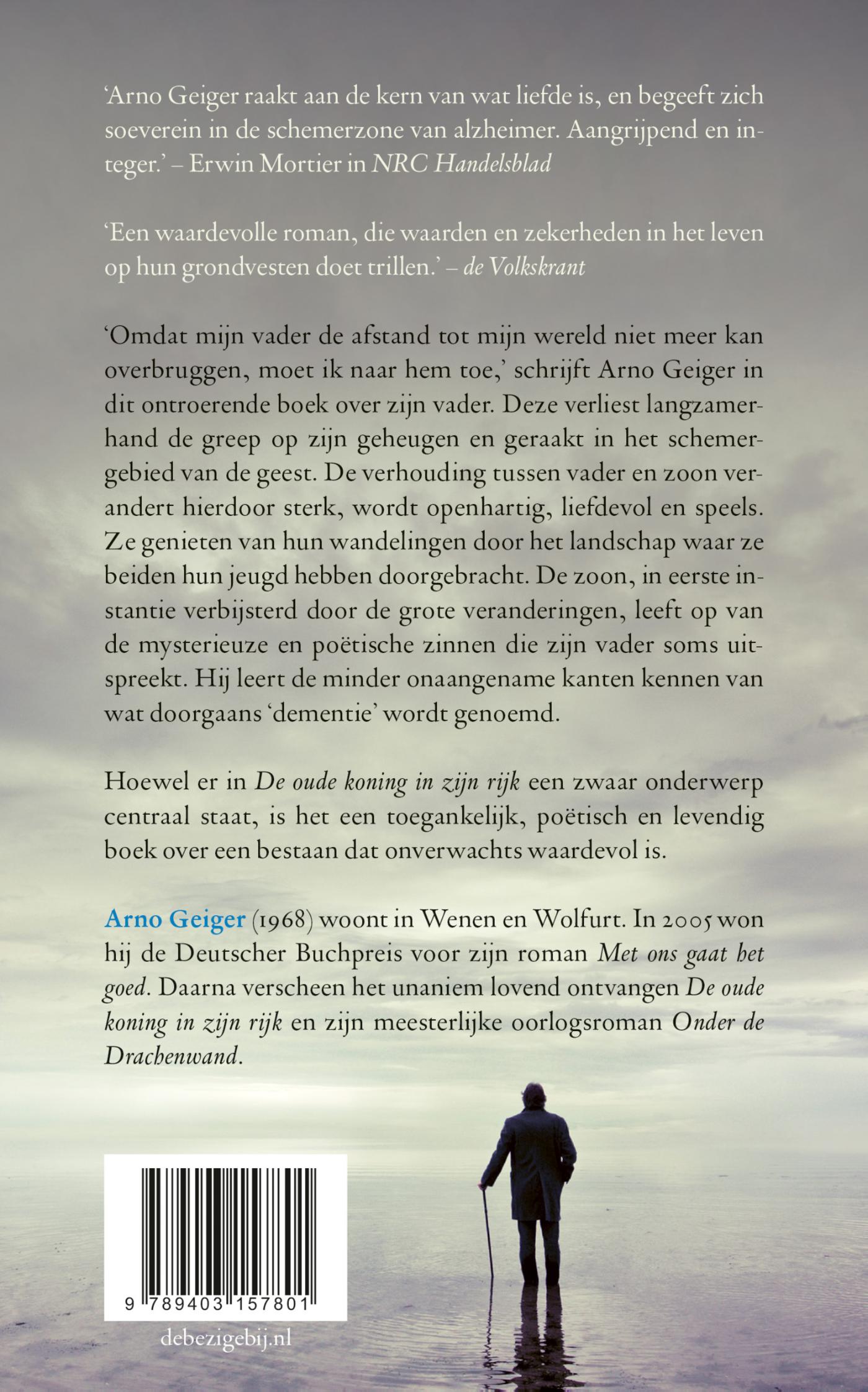 De oude koning in zijn rijk achterkant