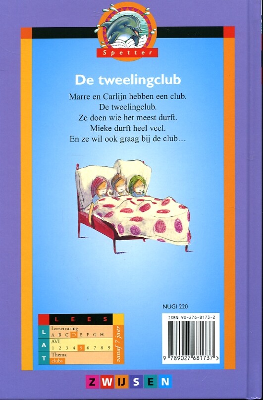 De tweelingclub / Spetter / Groep 4 achterkant