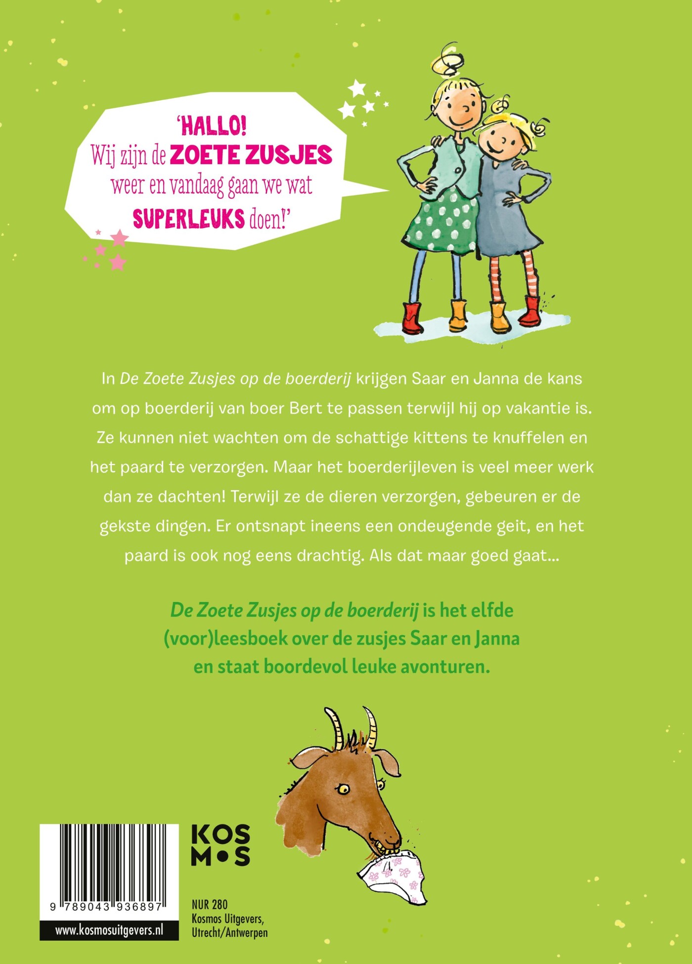 De Zoete Zusjes op de boerderij / De Zoete Zusjes achterkant