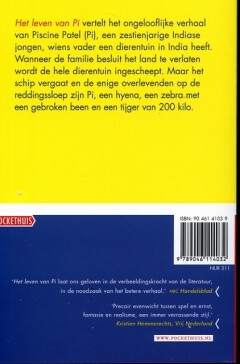 Het leven van PI achterkant