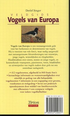 Vogels van Europa / Tirion natuur achterkant