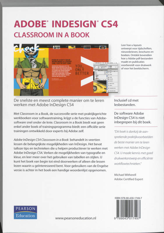 Adobe InDesign CS4 / Classroom in a Book achterkant