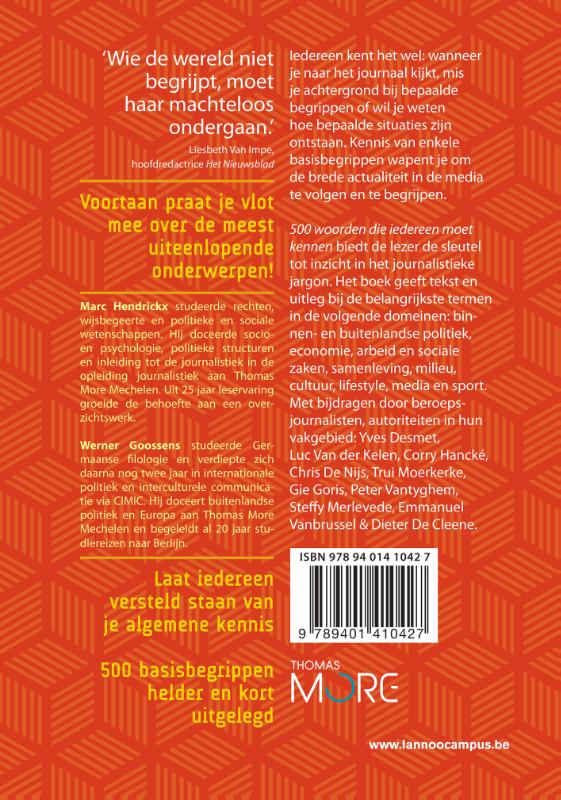 500 woorden die iedereen moet kennen / 500 woorden 500 woorden die iedereen moet kennen / 500 woorden achterkant