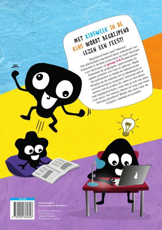 Het allerleukste begrijpend lezen oefenboek Groep 4 en 5 / Kidsweek achterkant