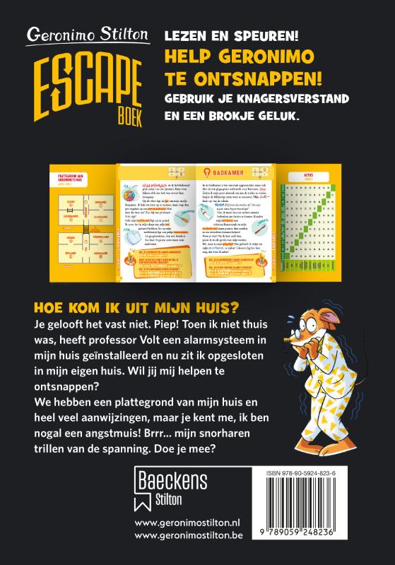 Help! Hoe kom ik uit mijn huis? / Geronimo Stilton escapeboek achterkant