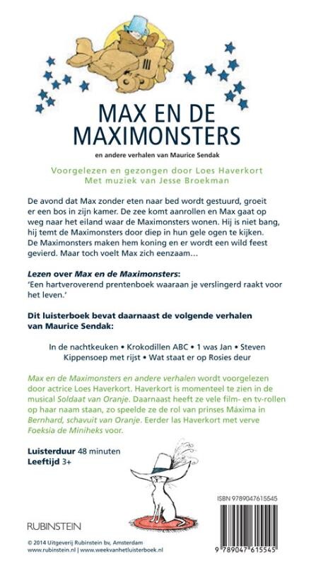 Max en de maximonsters en andere verhalen van Maurice Sendak achterkant