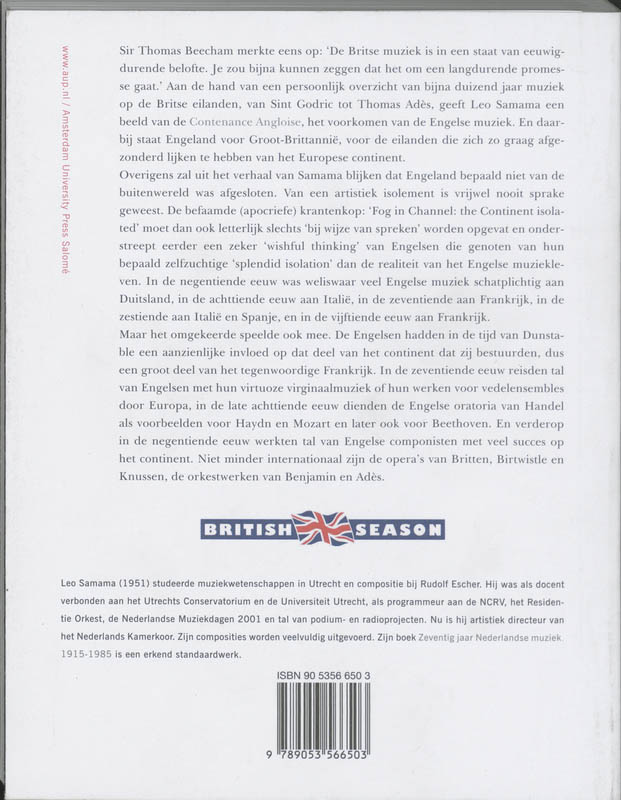Een beknopt overzicht van duizend jaar Britse muziek achterkant