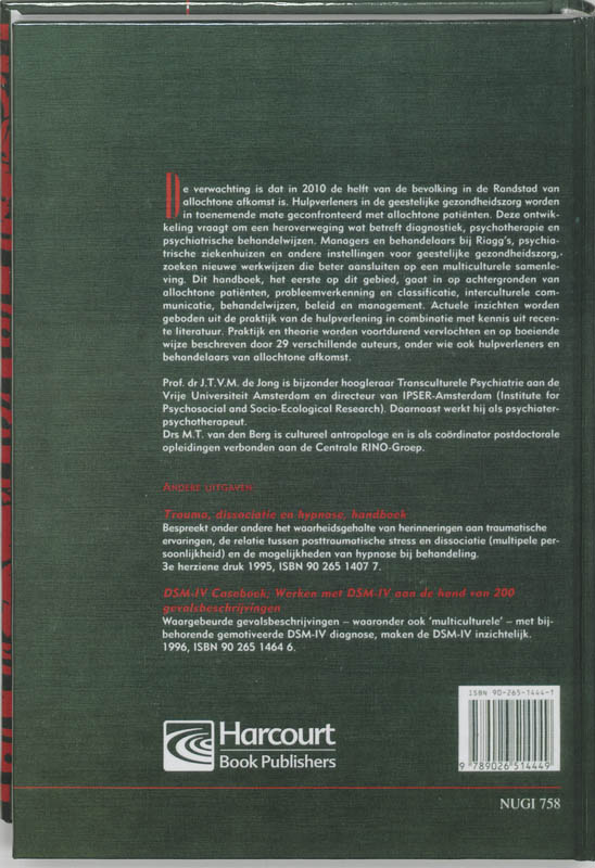 Transculturele psychiatrie & psychotherapie Transculturele psychiatrie & psychotherapie achterkant