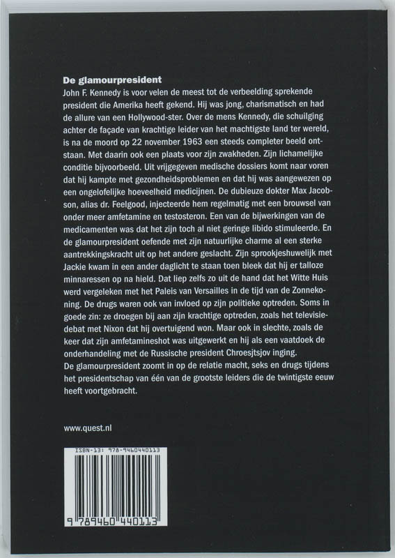 De glamourpresidentJohn F. Kennedy / Quest historie achterkant