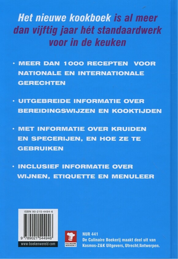 Het nieuwe kookboek achterkant