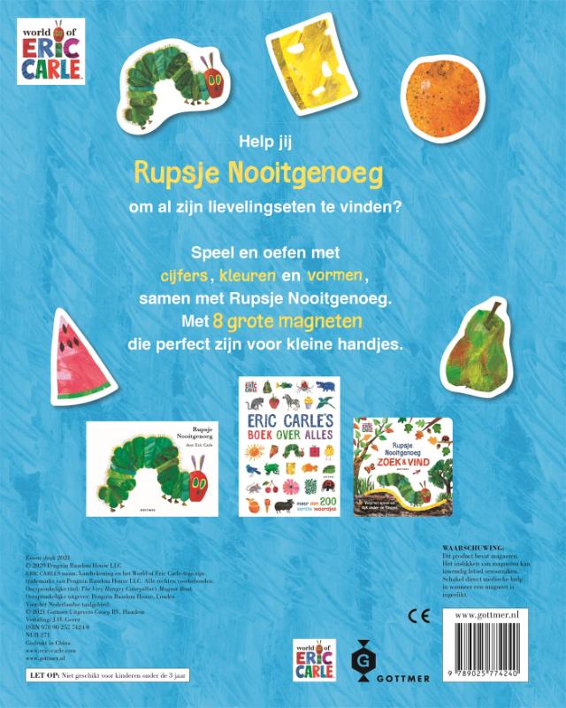 Rupsje Nooitgenoeg magneetboek / Rupsje Nooitgenoeg achterkant