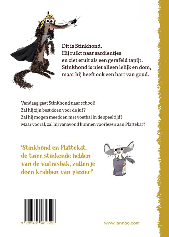 Stinkhond gaat naar school / Stinkhond achterkant