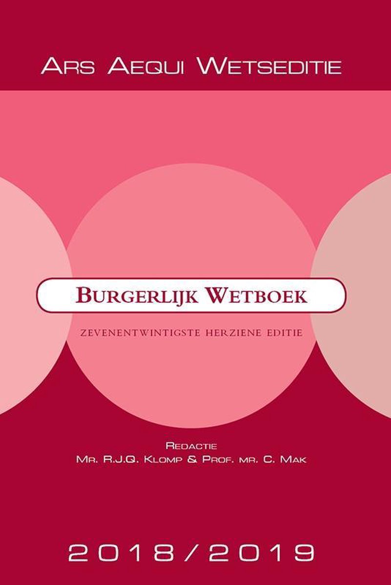 boekenbalie_9789492766250_cover Burgerlijk Wetboek 2018/2019 / Ars Aequi Wetseditie