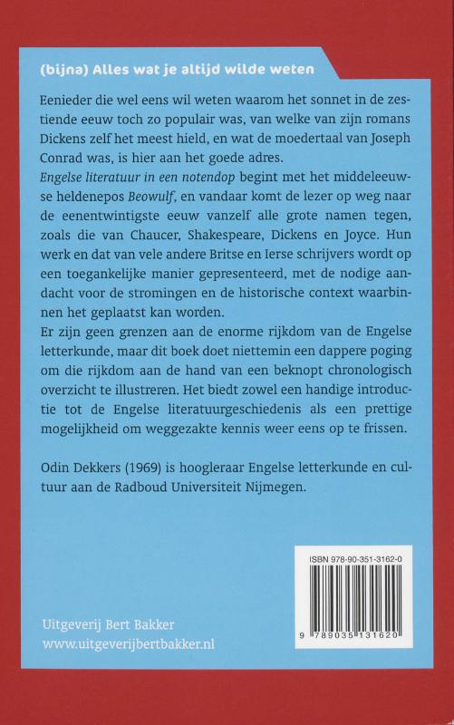 Engelse Literatuur In Een Notendop achterkant