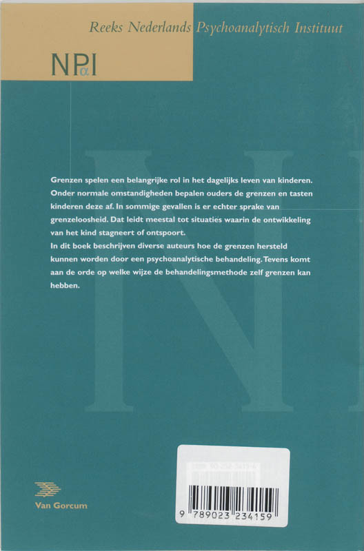 Kinderen en grenzen / Nederlands Psychoanalytisch Instituut achterkant