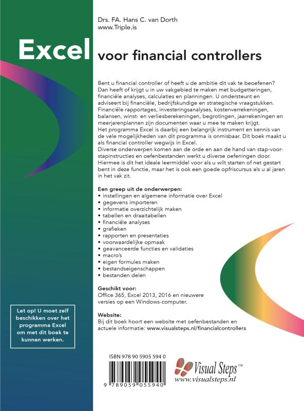 Excel voor financial controllers Excel voor financial controllers achterkant