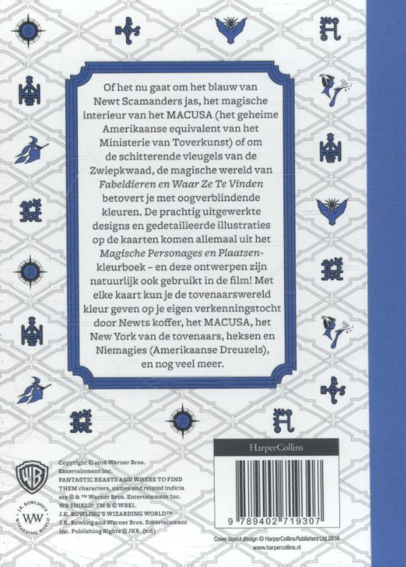 Fantastic beasts and where to find them: 20 kaarten om in te kleuren achterkant