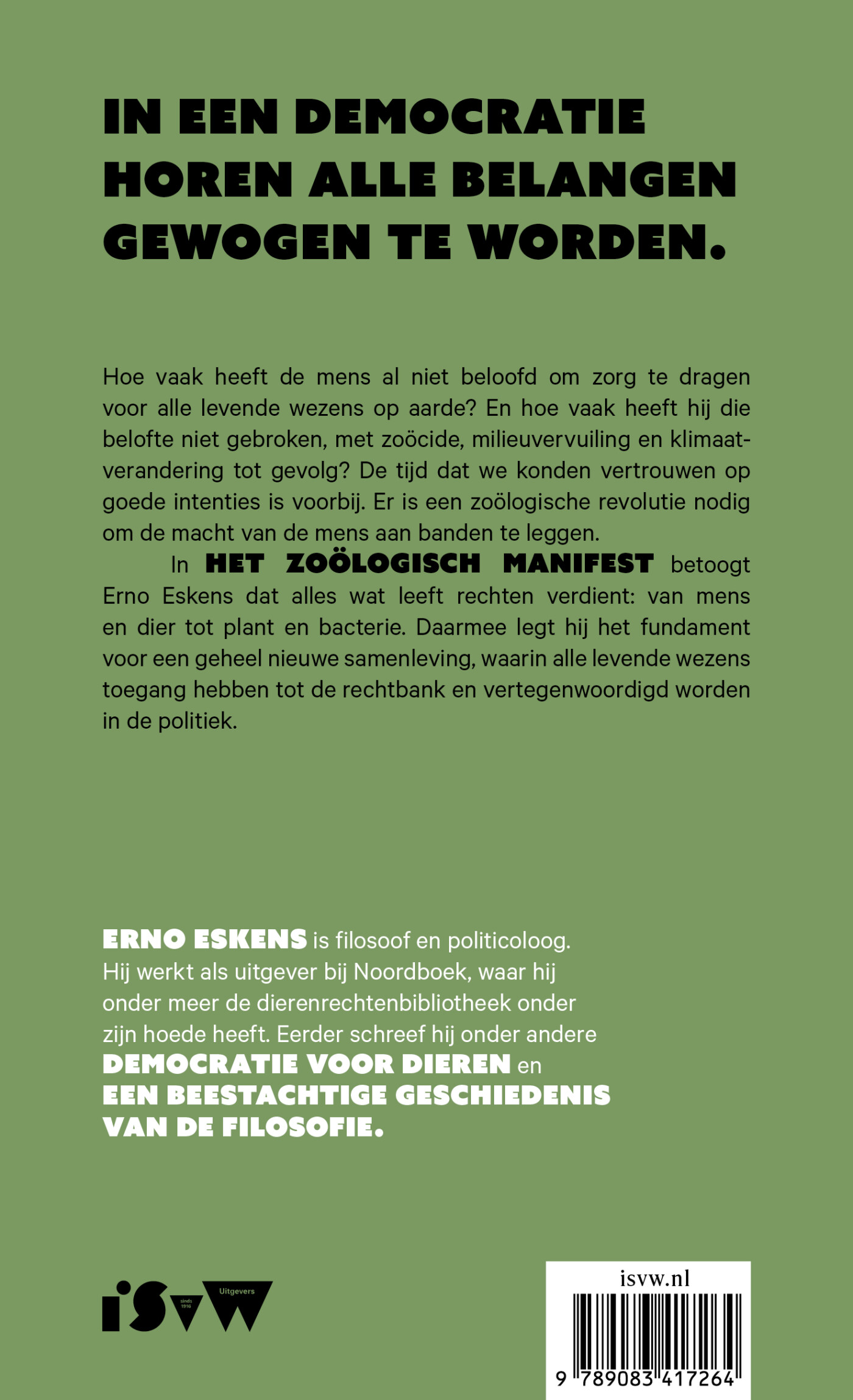 Het zoölogisch manifest achterkant