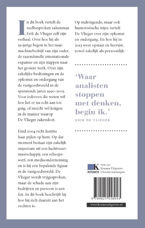 Erik de Vlieger Autobiografie achterkant