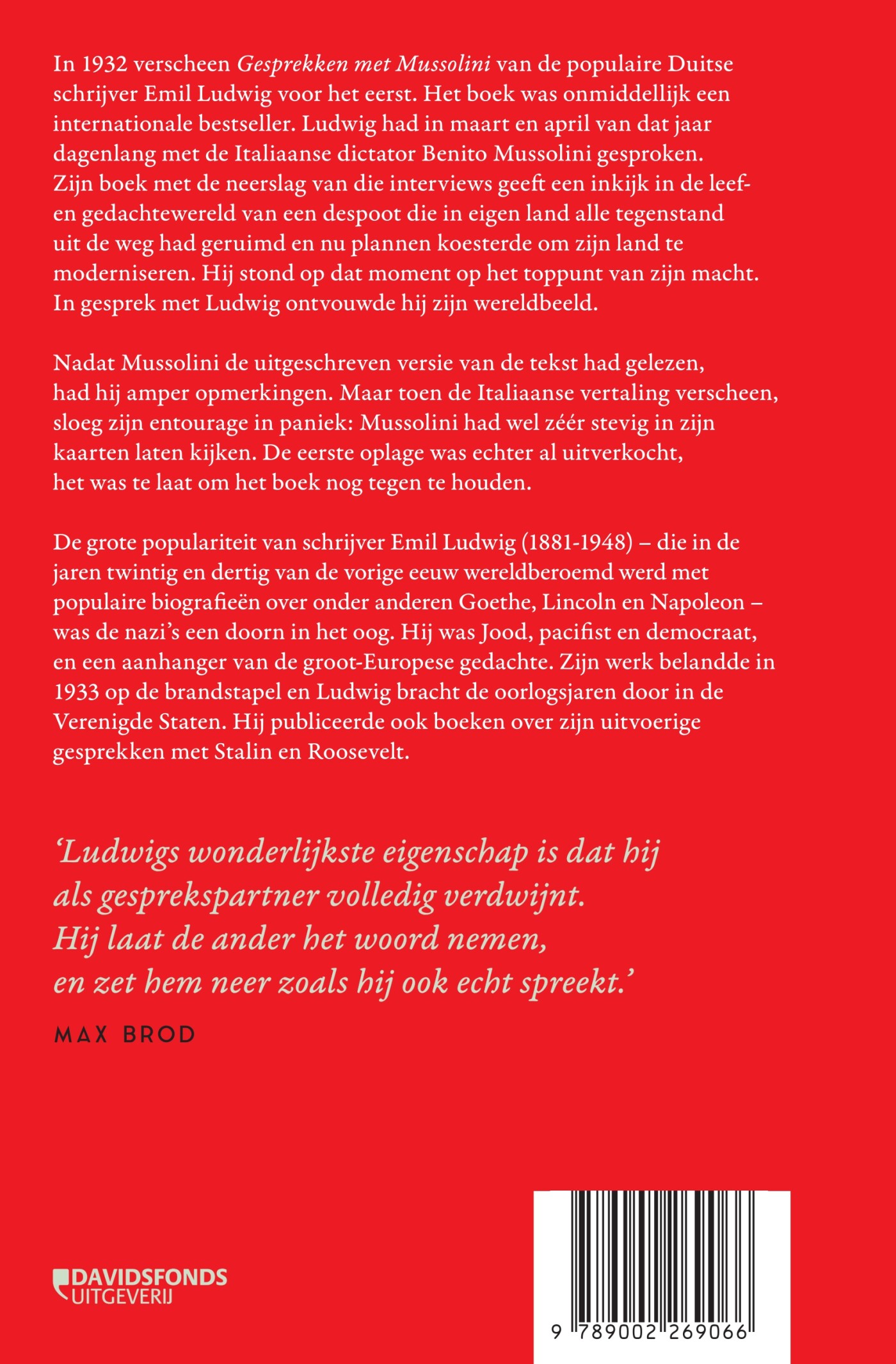 Gesprekken met Mussolini Gesprekken met Mussolini achterkant