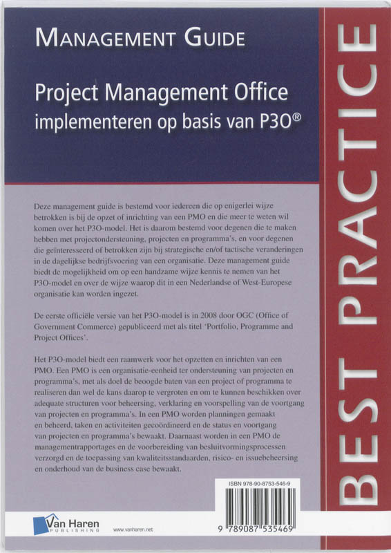 Project Management office implementeren op basis van P30 achterkant