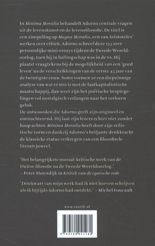 Minima Moralia Minima Moralia achterkant