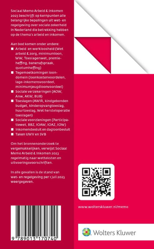 Sociaal Memo Arbeid & Inkomen 2023 Sociaal Memo Arbeid & Inkomen 2023 achterkant