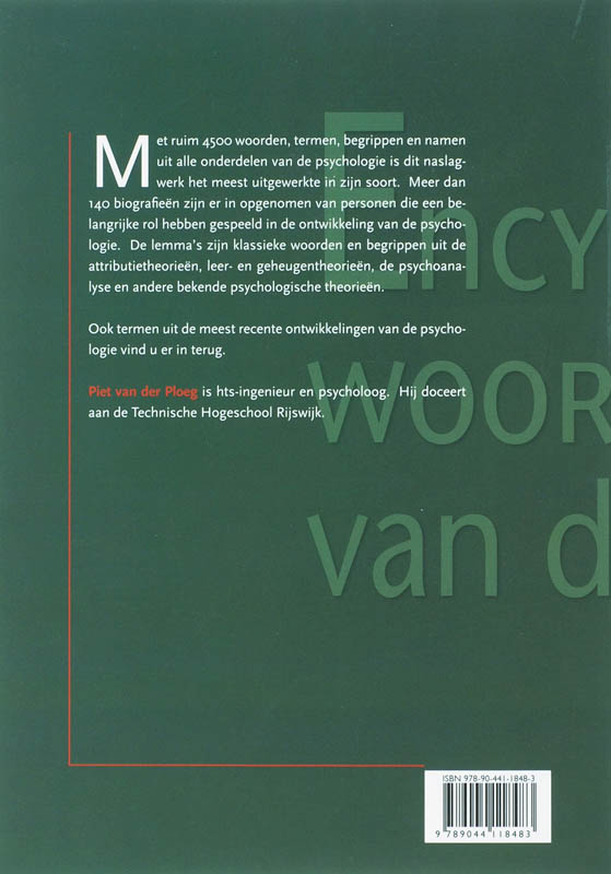 Encyclopedisch woordenboek van de psychologie achterkant