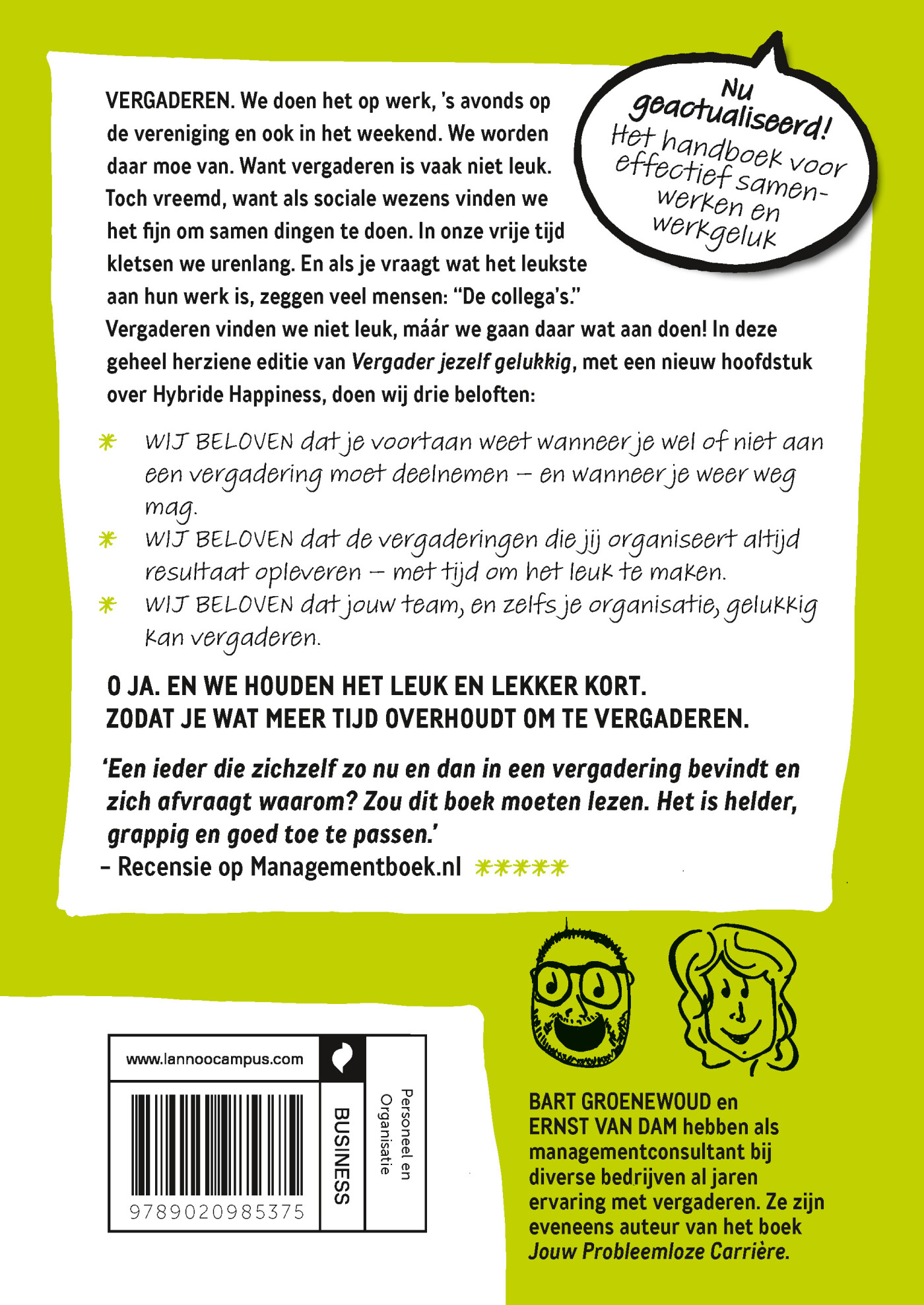 Vergader jezelf gelukkig! achterkant
