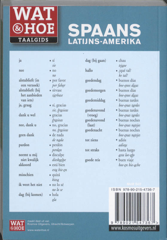 Spaans Latijns-Amerika / Wat & Hoe taalgids achterkant