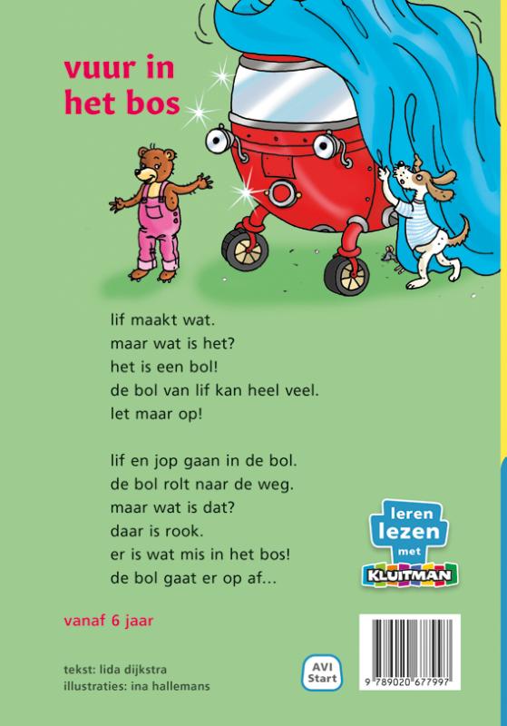 de bol van lif. vuur in het bos / Leren lezen met Kluitman achterkant