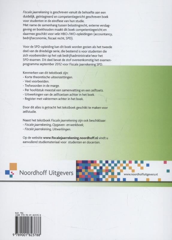 Fiscale jaarrekening Fiscale jaarrekening achterkant