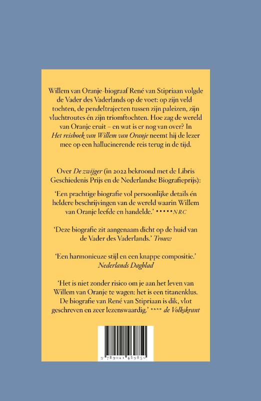 Het reisboek van Willem van Oranje achterkant