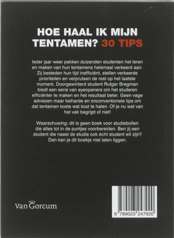 Hoe haal ik mijn tentamen? achterkant