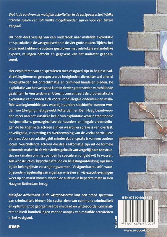 Malafide activiteiten in de vastgoedsector / Crimireeks achterkant