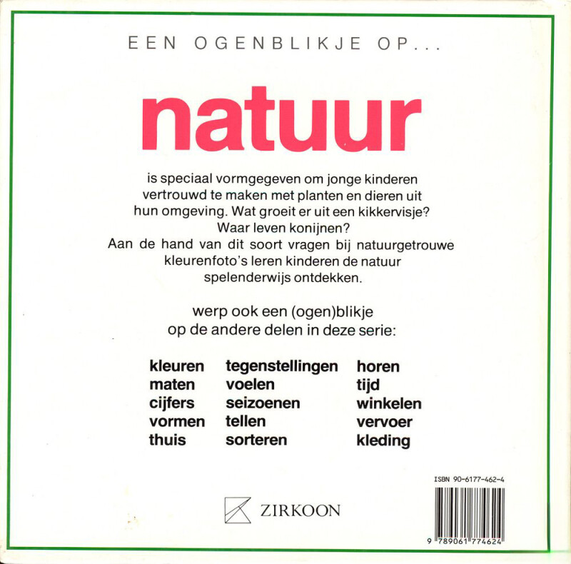 Natuur / Een ogenblikje op ... achterkant