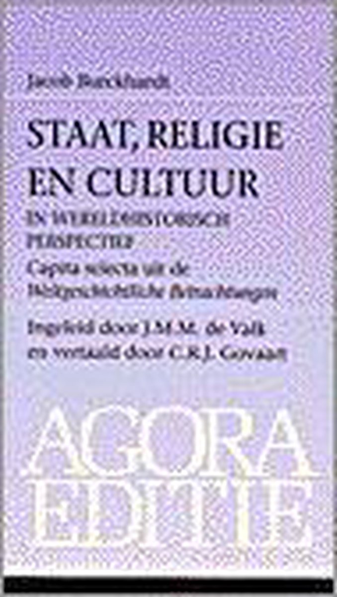 boekenbalie_9789039105979_cover Agora editie Staat, religie en cultuur in wereldhistorisch perspectief / Agora editie