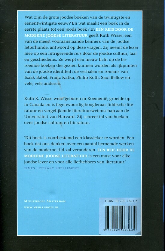 Een reis door de moderne Joodse literatuur / Monografieen over Europese cultuur / 9 achterkant