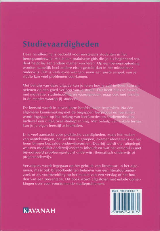 Studievaardigheden achterkant