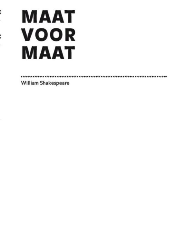 Maat voor maat / Toneelreeks Zeeland Nazomerfestival