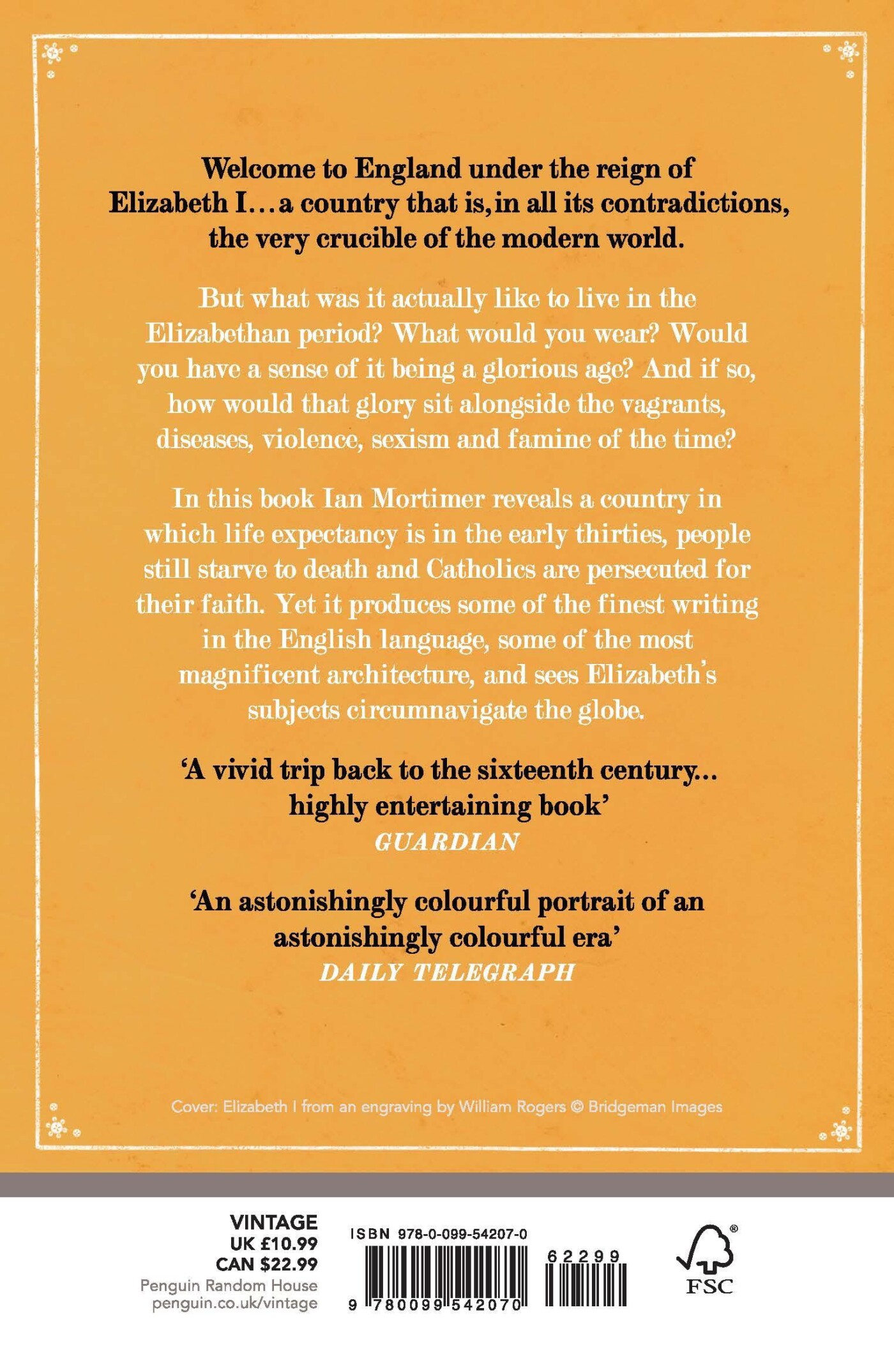 The Time Traveller's Guide to Elizabethan England / Ian Mortimer’s Time Traveller’s Guides achterkant