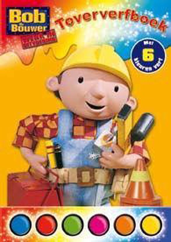 TOVERVERFBOEK MET 6 KLEUREN VERF - BOB DE BOUWER