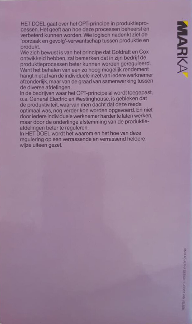 Het doel / Marka-paperback achterkant