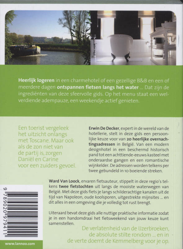 20 x logeren en fietsen langs water in België / 20 x gidsen achterkant