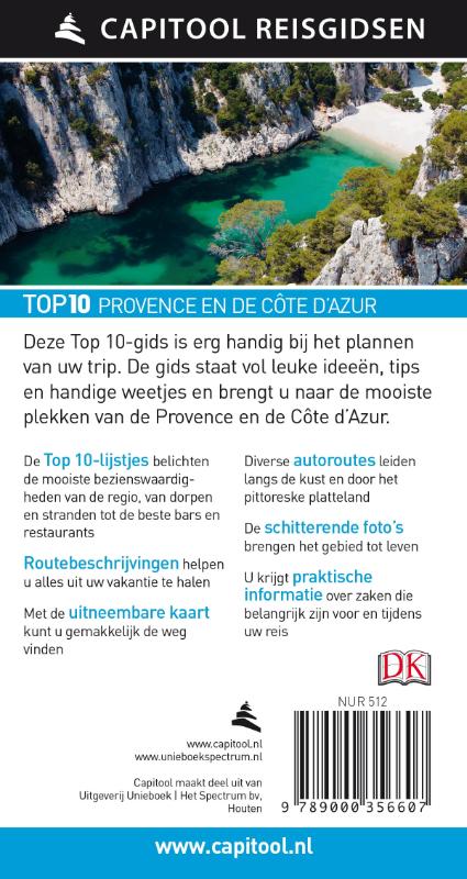 Capitool Reisgidsen Top 10  -   Provence en de Côte d'Azur achterkant