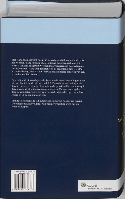 Publicaties vanwege het Centrum voor Notarieel Recht - Handboek Erfrecht achterkant