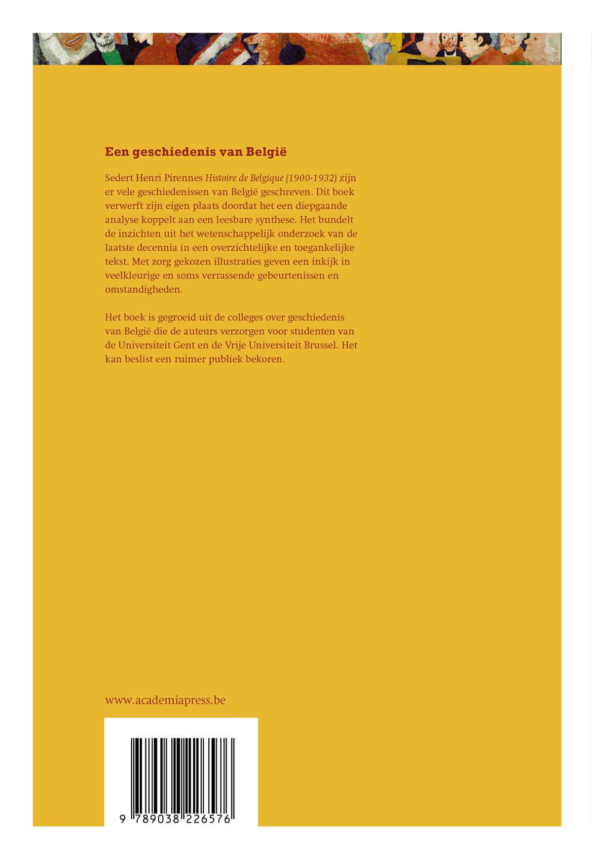 Een geschiedenis van België achterkant