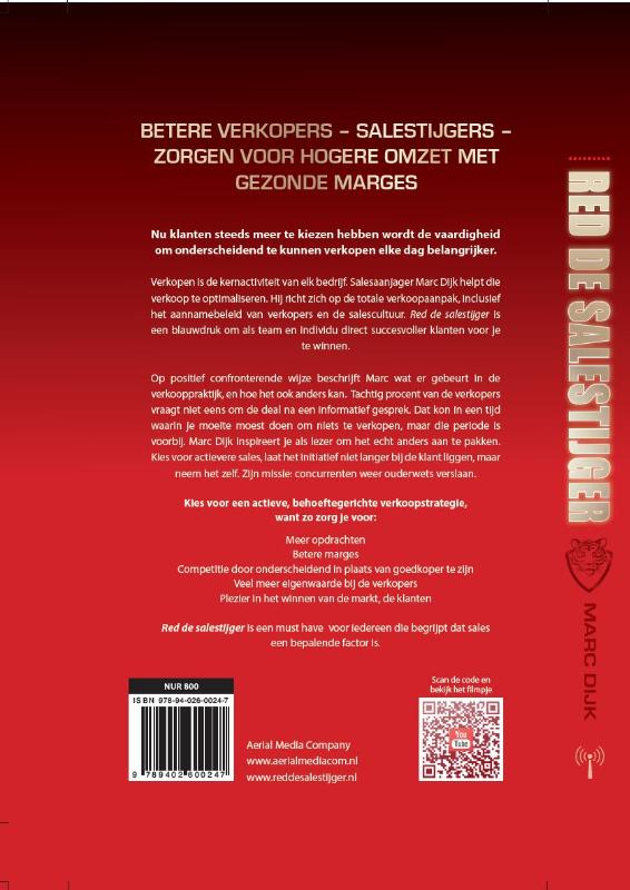 Red de salestijger achterkant