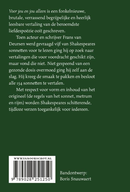 Voor jou en jou alleen achterkant