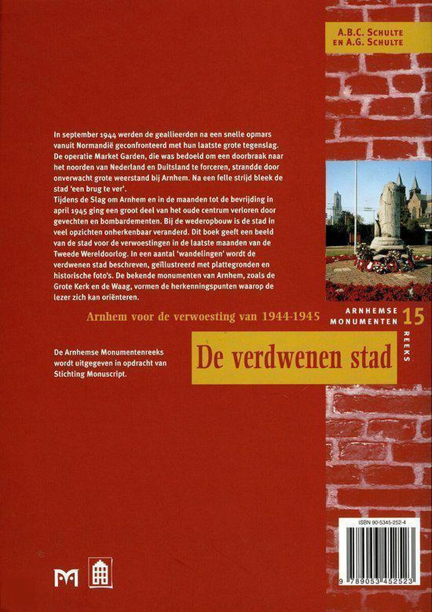 De verdwenen stad / Arnhemse monumentenreeks / 15 achterkant